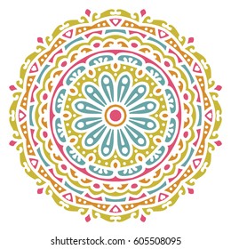 Mandala. Vector Ethnic Oriental Circle Ornament. 