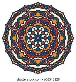 Mandala. Vector Ethnic Oriental Circle Ornament. 