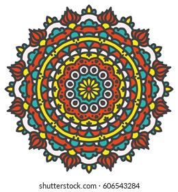 Mandala. Vector Ethnic Oriental Circle Ornament. 