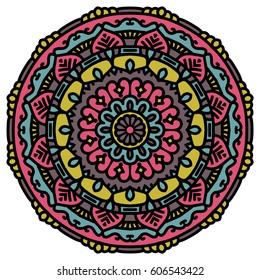 Mandala. Vector Ethnic Oriental Circle Ornament. 