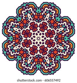 Mandala. Vector Ethnic Oriental Circle Ornament. 