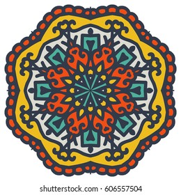 Mandala. Vector Ethnic Oriental Circle Ornament. 