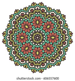 Mandala. Vector Ethnic Oriental Circle Ornament. 