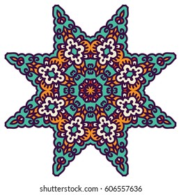 Mandala. Vector Ethnic Oriental Circle Ornament. 
