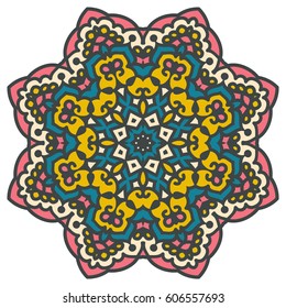 Mandala. Vector Ethnic Oriental Circle Ornament. 