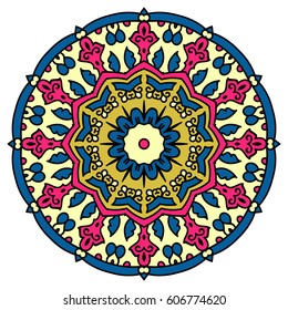 Mandala. Vector Ethnic Oriental Circle Ornament. 