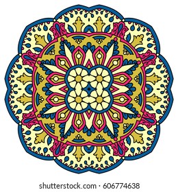 Mandala. Vector Ethnic Oriental Circle Ornament. 