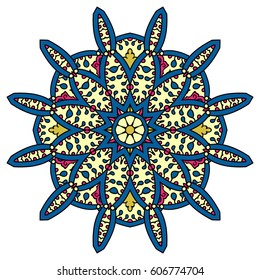 Mandala. Vector Ethnic Oriental Circle Ornament. 