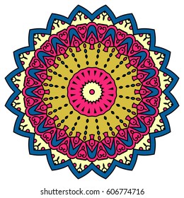 Mandala. Vector Ethnic Oriental Circle Ornament. 