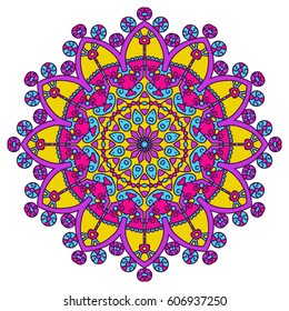 Mandala. Vector Ethnic Oriental Circle Ornament. 