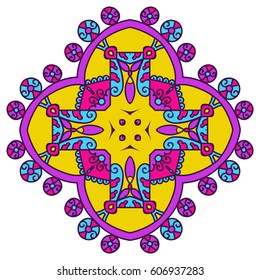 Mandala. Vector Ethnic Oriental Circle Ornament. 