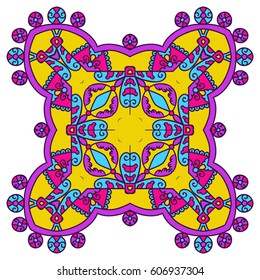 Mandala. Vector Ethnic Oriental Circle Ornament. 