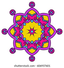 Mandala. Vector Ethnic Oriental Circle Ornament. 