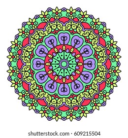 Mandala. Vector Ethnic Oriental Circle Ornament. 