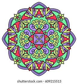 Mandala. Vector Ethnic Oriental Circle Ornament. 