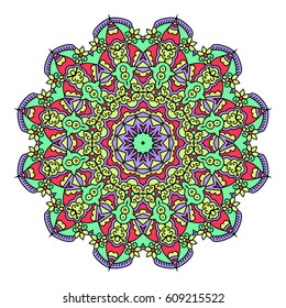 Mandala. Vector Ethnic Oriental Circle Ornament. 
