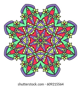 Mandala. Vector Ethnic Oriental Circle Ornament. 