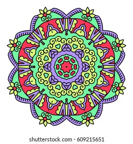 Mandala. Vector Ethnic Oriental Circle Ornament. 