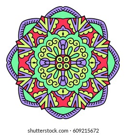 Mandala. Vector Ethnic Oriental Circle Ornament. 