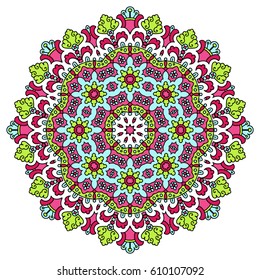 Mandala. Vector Ethnic Oriental Circle Ornament. 