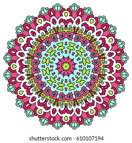 Mandala. Vector Ethnic Oriental Circle Ornament. 