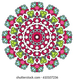 Mandala. Vector Ethnic Oriental Circle Ornament. 