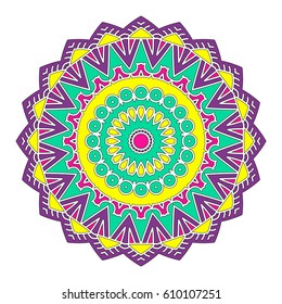 Mandala. Vector Ethnic Oriental Circle Ornament. 