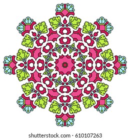 Mandala. Vector Ethnic Oriental Circle Ornament. 