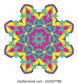 Mandala. Vector Ethnic Oriental Circle Ornament. 