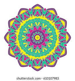 Mandala. Vector Ethnic Oriental Circle Ornament. 
