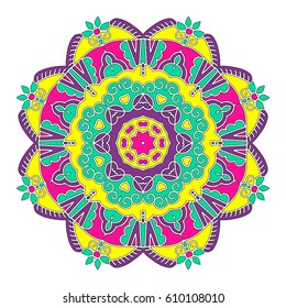 Mandala. Vector Ethnic Oriental Circle Ornament. 