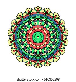 Mandala. Vector Ethnic Oriental Circle Ornament. 