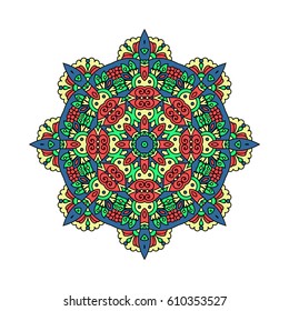 Mandala. Vector Ethnic Oriental Circle Ornament. 