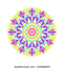 Mandala. Vector Ethnic Oriental Circle Ornament. 