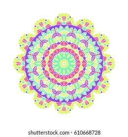 Mandala. Vector Ethnic Oriental Circle Ornament. 