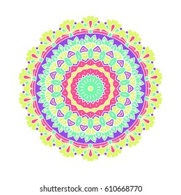 Mandala. Vector Ethnic Oriental Circle Ornament. 