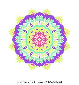 Mandala. Vector Ethnic Oriental Circle Ornament. 