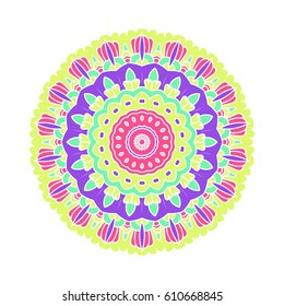 Mandala. Vector Ethnic Oriental Circle Ornament. 