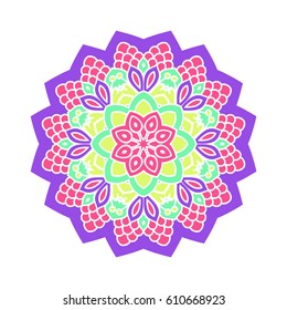 Mandala. Vector Ethnic Oriental Circle Ornament. 