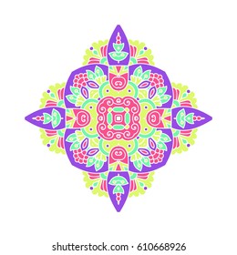 Mandala. Vector Ethnic Oriental Circle Ornament. 