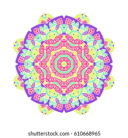 Mandala. Vector Ethnic Oriental Circle Ornament. 