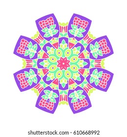 Mandala. Vector Ethnic Oriental Circle Ornament. 