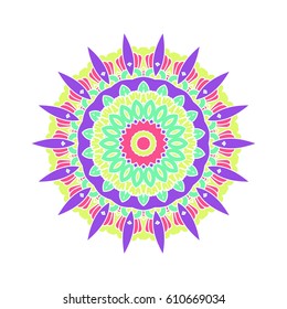 Mandala. Vector Ethnic Oriental Circle Ornament. 