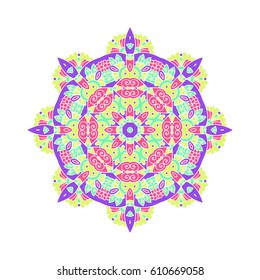 Mandala. Vector Ethnic Oriental Circle Ornament. 