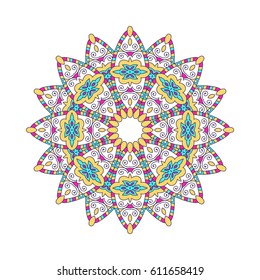 Mandala. Vector Ethnic Oriental Circle Ornament. 