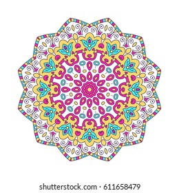 Mandala. Vector Ethnic Oriental Circle Ornament. 
