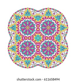 Mandala. Vector Ethnic Oriental Circle Ornament. 