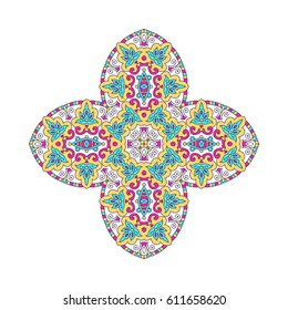 Mandala. Vector Ethnic Oriental Circle Ornament. 