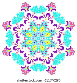 Mandala. Vector Ethnic Oriental Circle Ornament. 