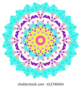 Mandala. Vector Ethnic Oriental Circle Ornament. 